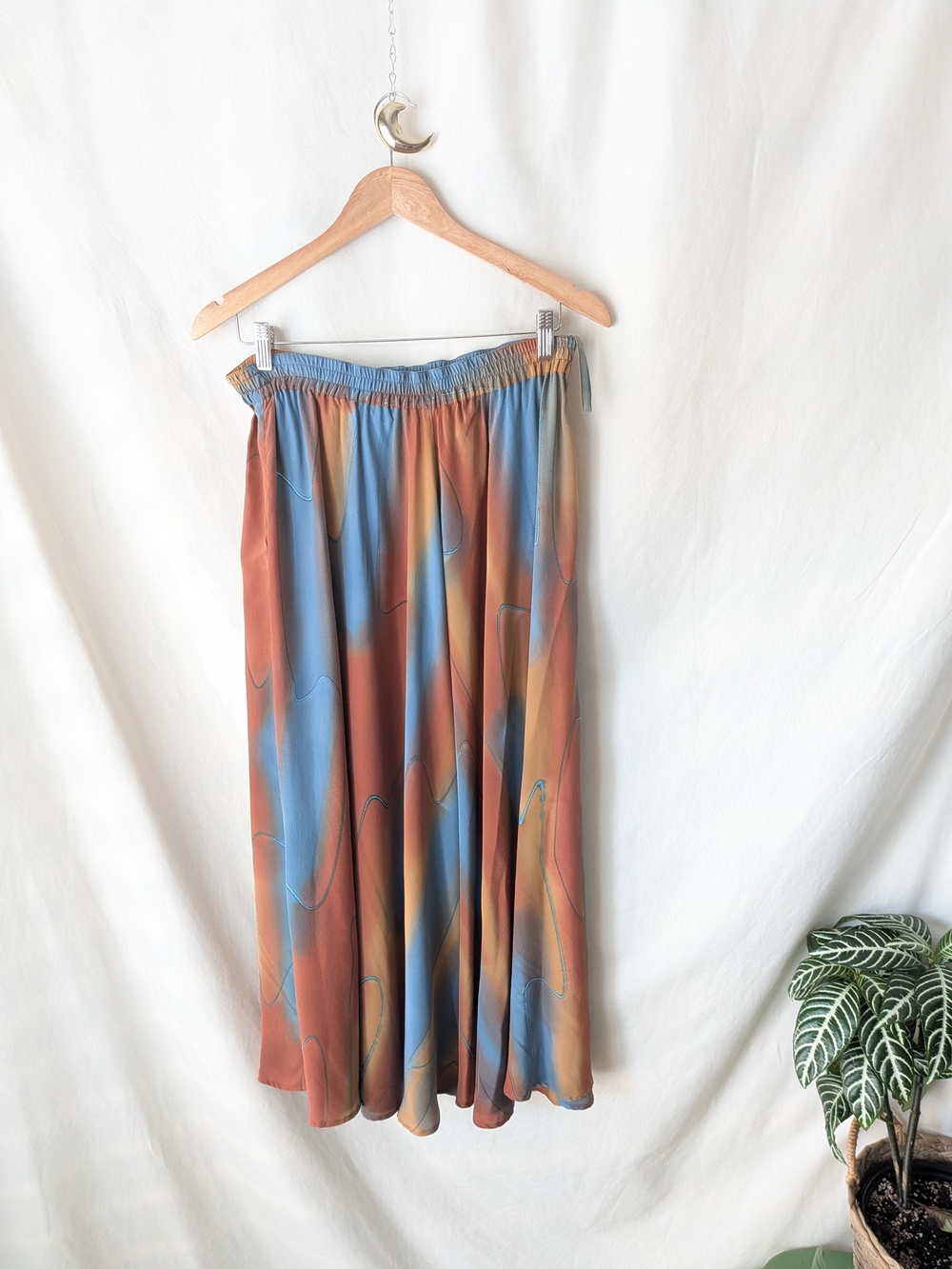 Vintage Nikki Yamani Creations 100% Silk Abstract Maxi Skirt